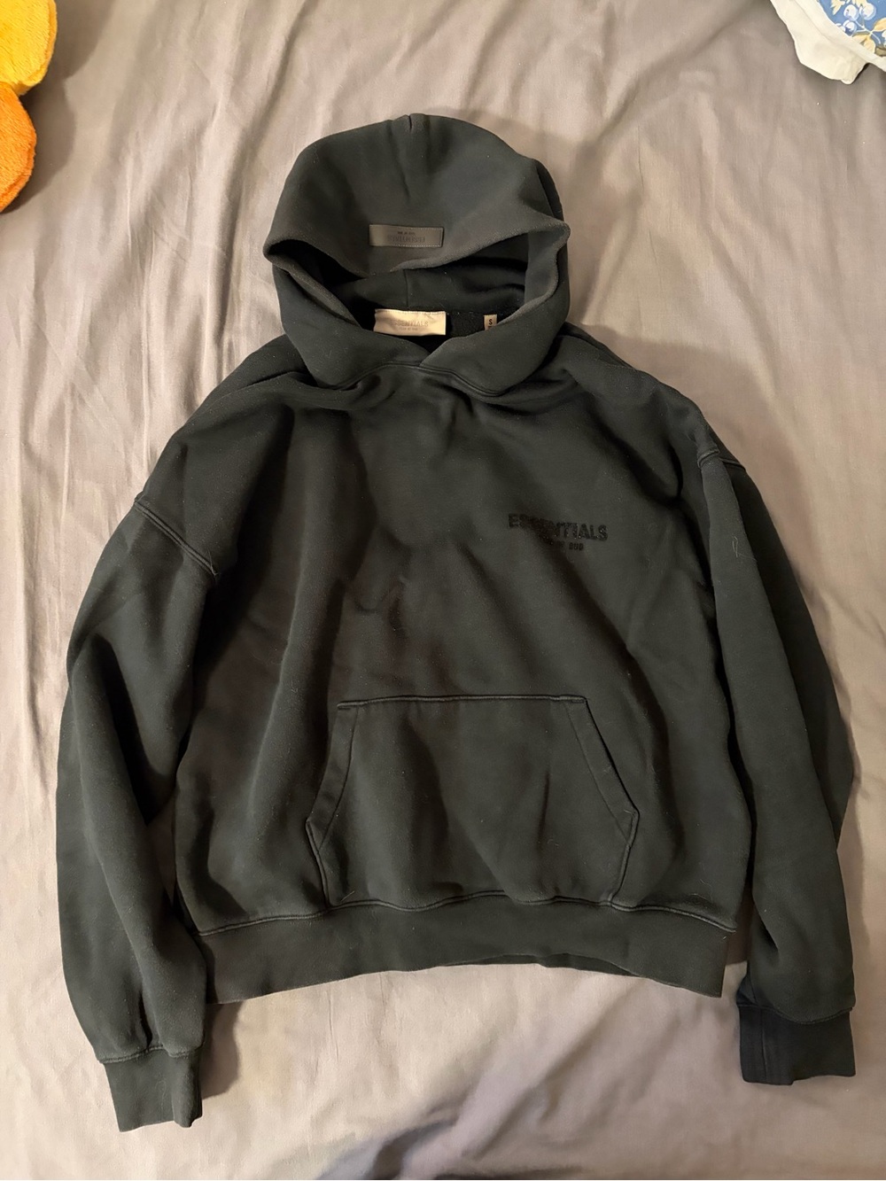 Essentials Black Hoodie Pullover for Men